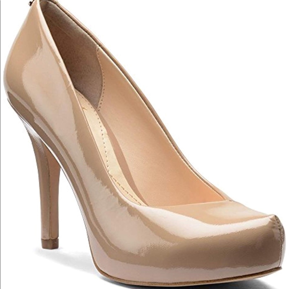 Isola Cagney Patent Pleather Covered Platforms Tan